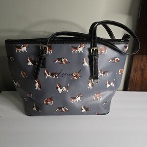 Leruel Gray Dog Pattern Women's Tote Bag